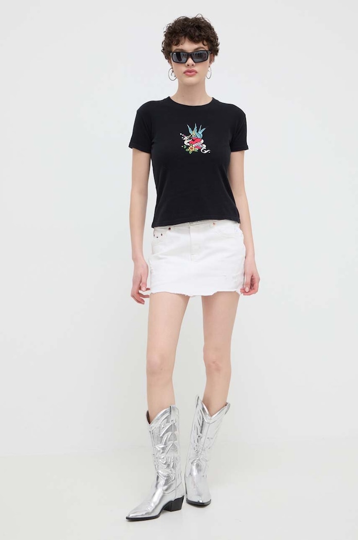 Bavlněné tričko Superdry W1011419A.02A černá SS24