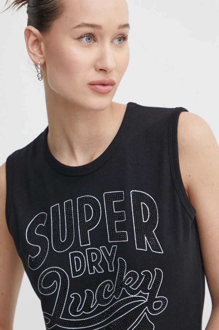Superdry top imprimeu negru W6011898A.9RN
