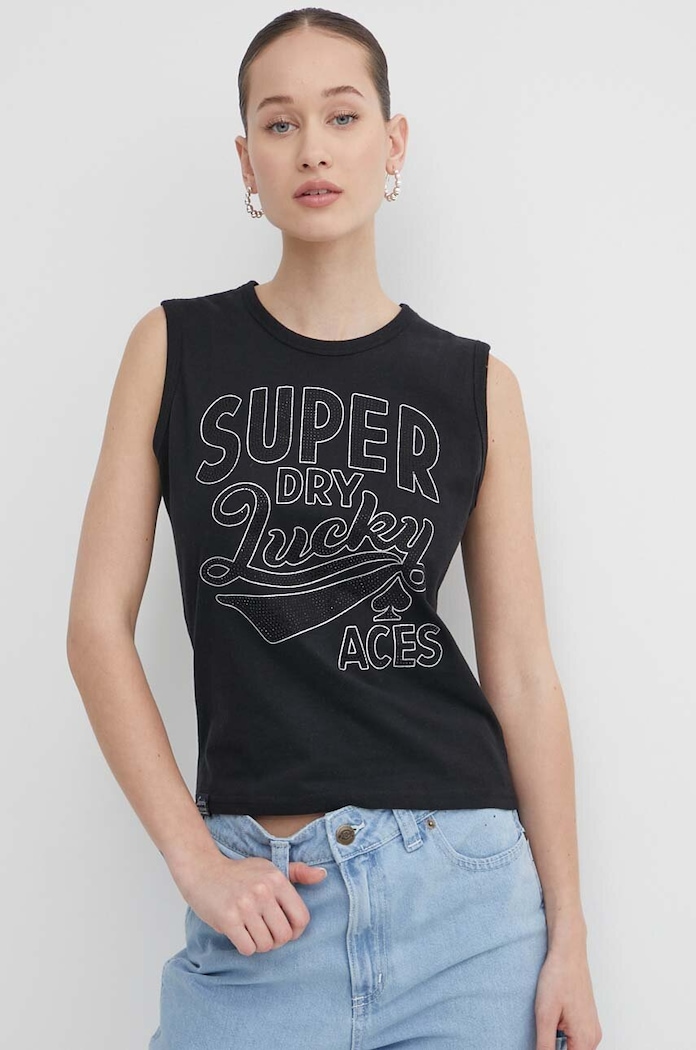 Superdry top negru W6011898A.9RN