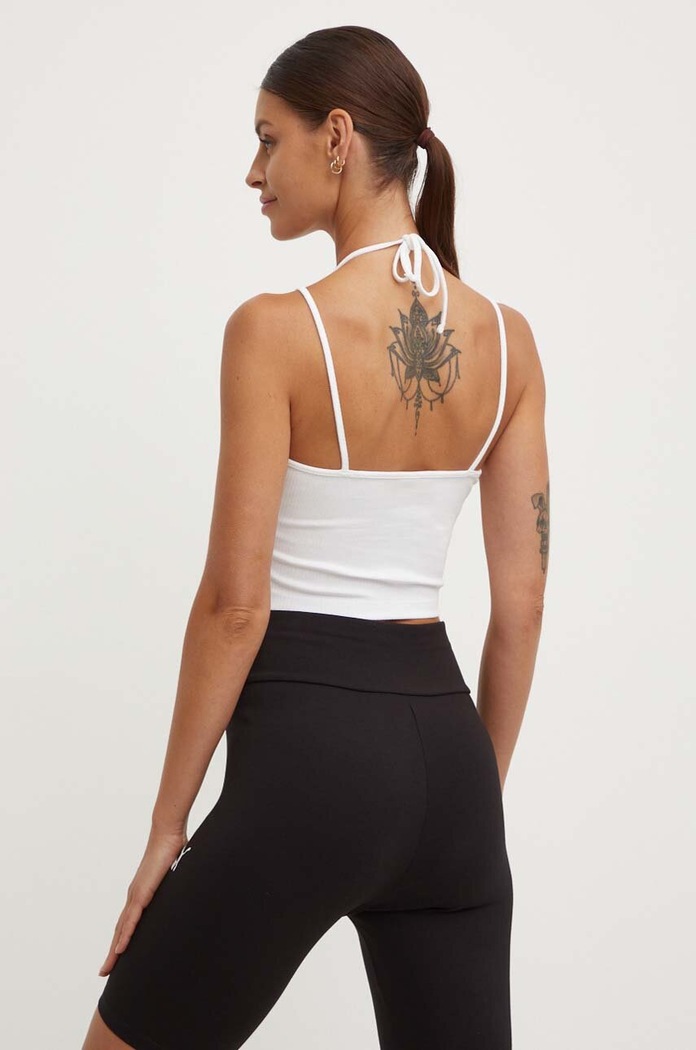Дрехи Топ Puma Classics Ribbed Crop Top 0 624255 бял