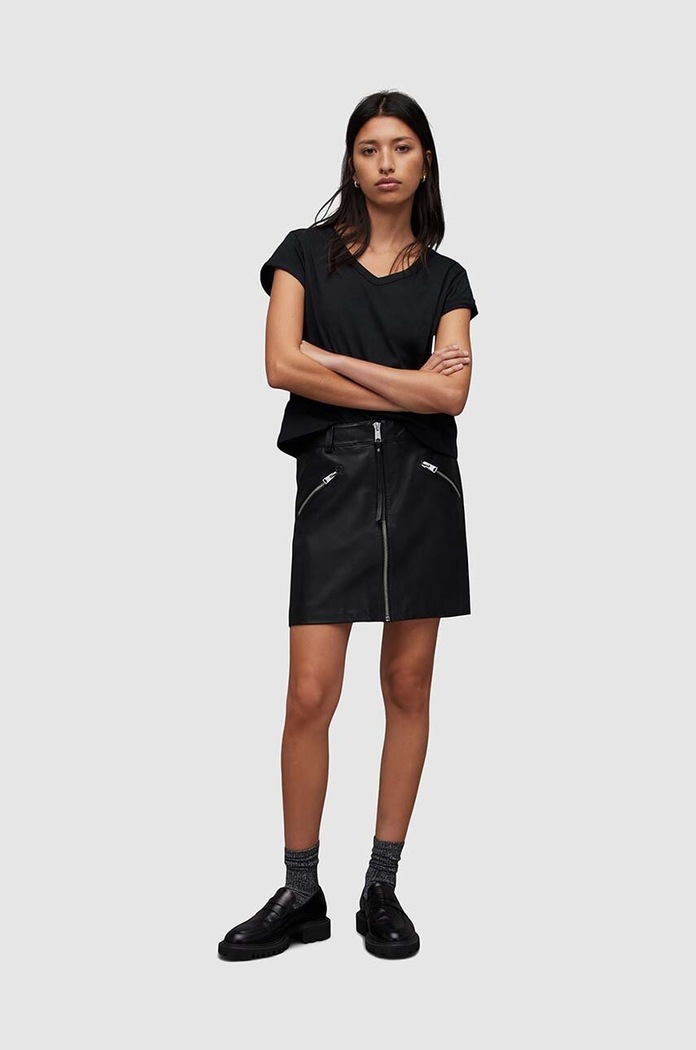 Βαμβακερό μπλουζάκι AllSaints Anna WM640Z μαύρο
