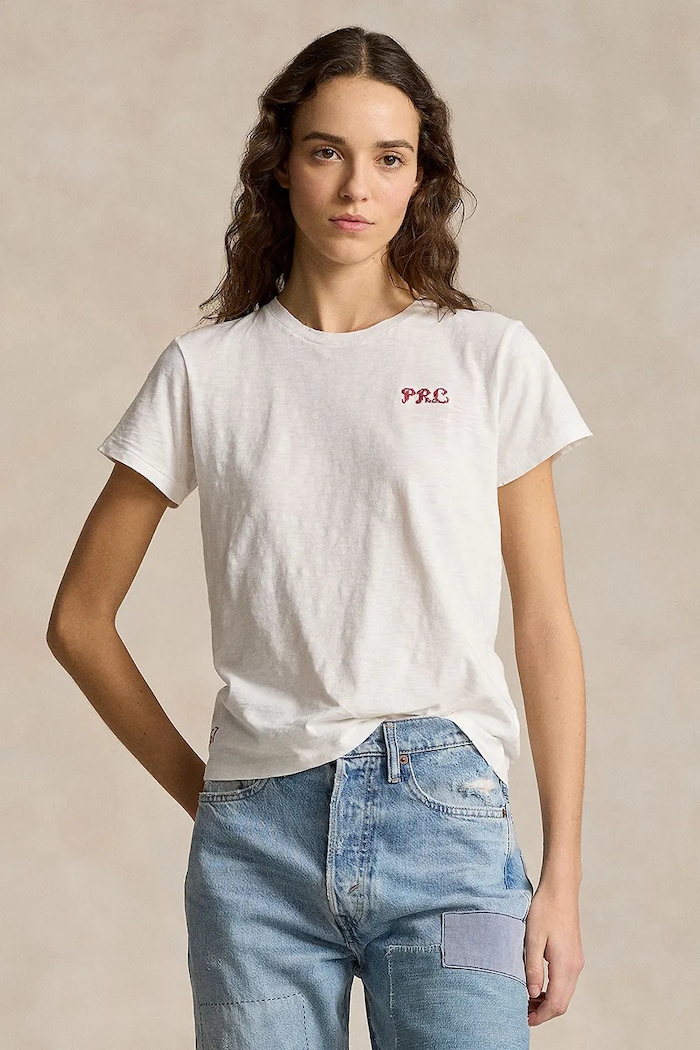 Βαμβακερό μπλουζάκι Polo Ralph Lauren βαμβάκι μπεζ 211949879