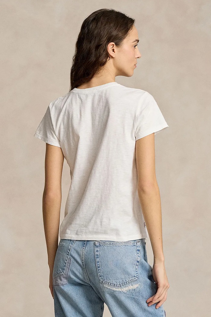 Polo Ralph Lauren tricou din bumbac 211949879 bej SS24