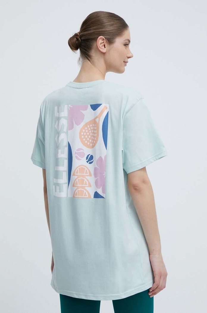 Bavlněné tričko Ellesse Fortunata T-Shirt potisk tyrkysová SGV20246