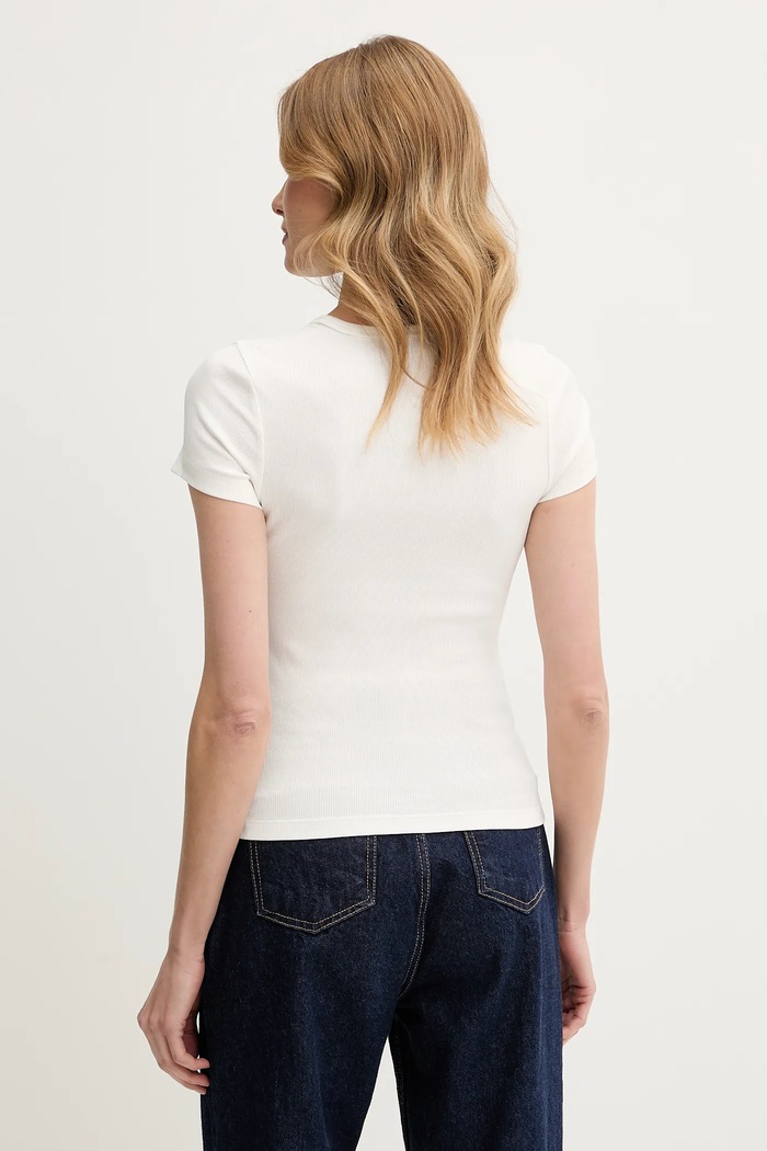Tommy Jeans tričko dámske bavlnené s elastanom DW0DW17881 biela SS26
