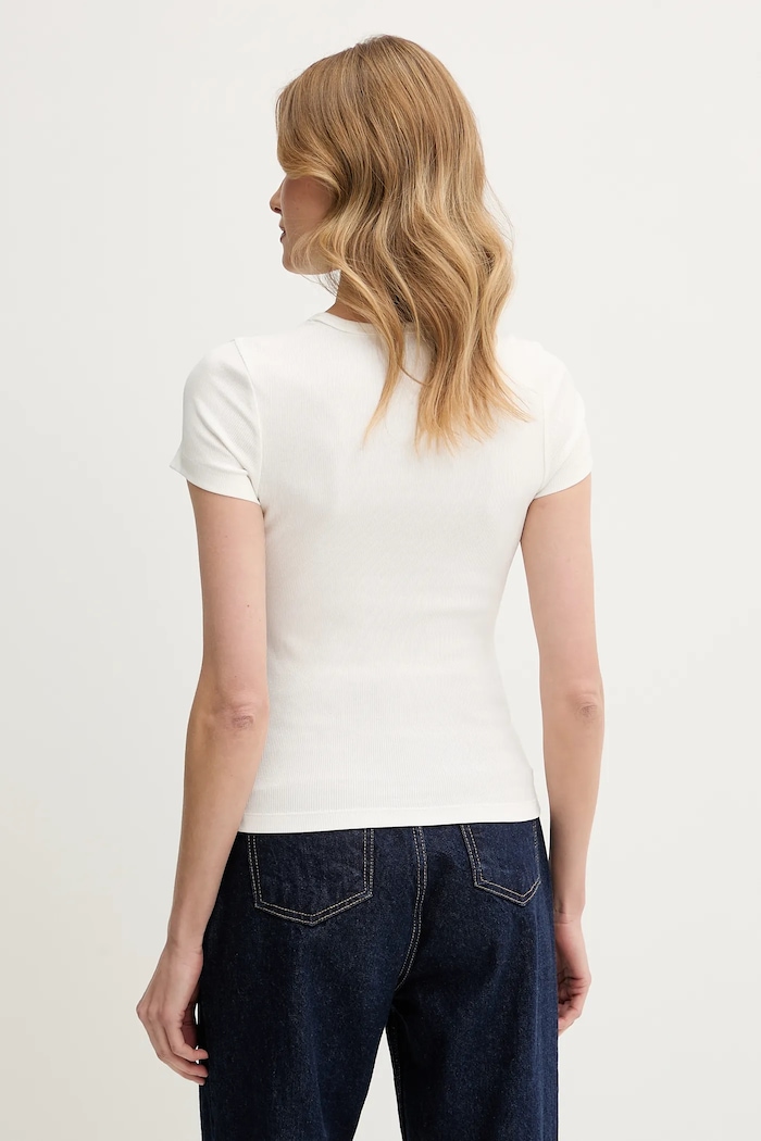 Tommy Jeans tričko dámske bavlnené s elastanom DW0DW17881 biela SS26
