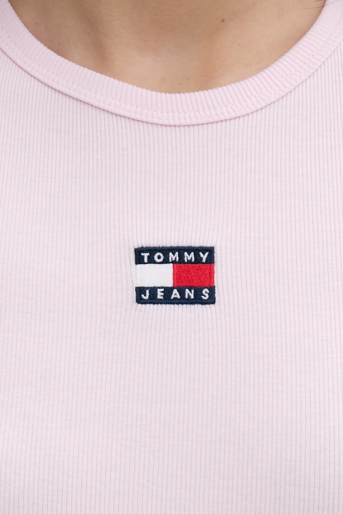Tommy Jeans tričko dámske bavlnené s elastanom DW0DW17881 ružová