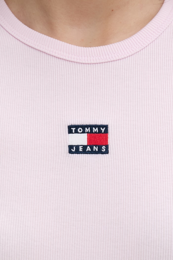 Tommy Jeans tričko dámske bavlnené s elastanom DW0DW17881 ružová