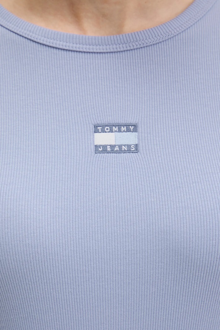 Tommy Jeans tričko dámske bavlnené s elastanom DW0DW17881 modrá
