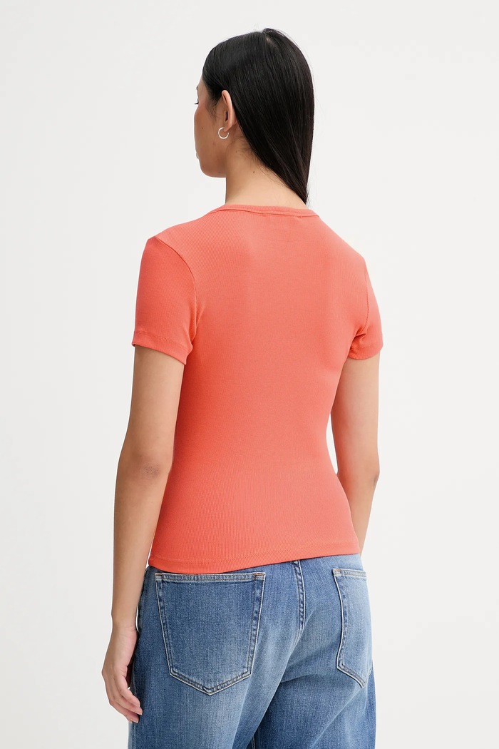 Oblečenie Tommy Jeans tričko dámske bavlnené s elastanom DW0DW17881 oranžová