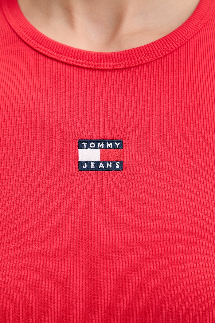 Tommy Jeans tričko dámske bavlnené s elastanom DW0DW17881 červená