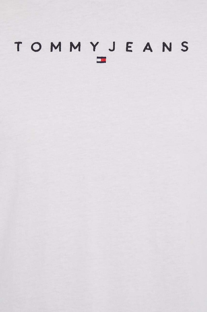 Bavlněné tričko Tommy Jeans bílá DW0DW17836