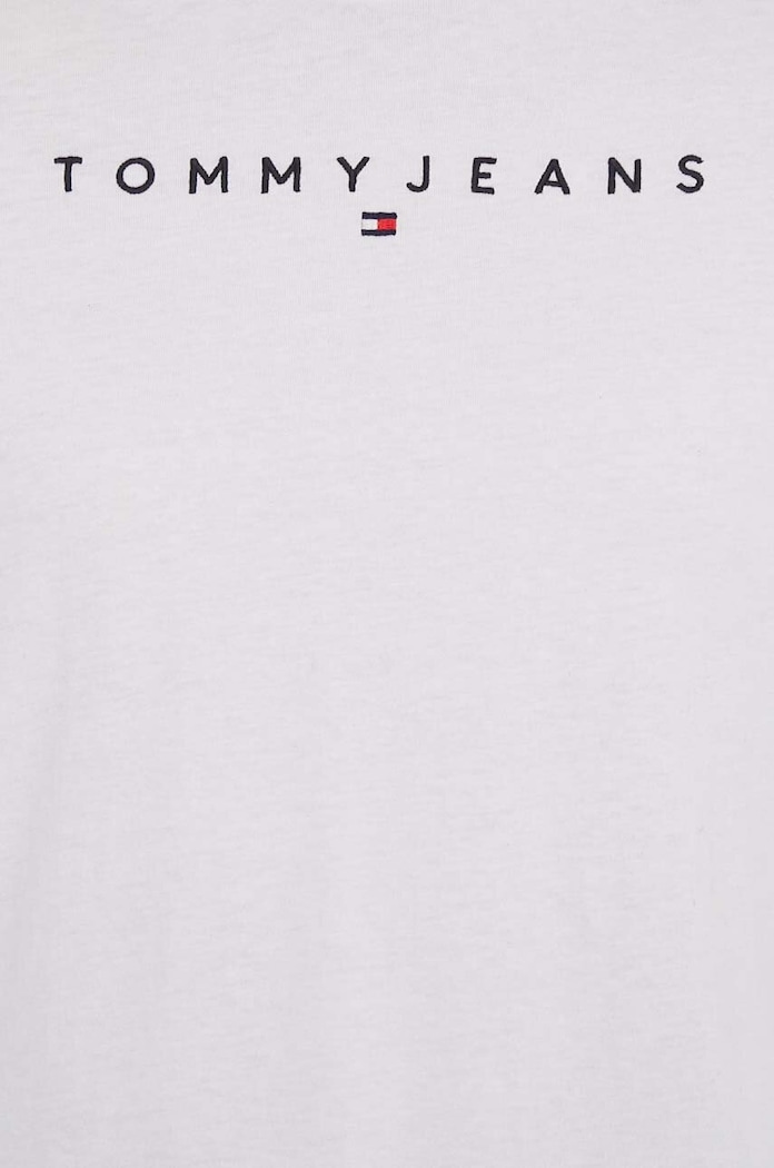 Bavlněné tričko Tommy Jeans bílá DW0DW17836