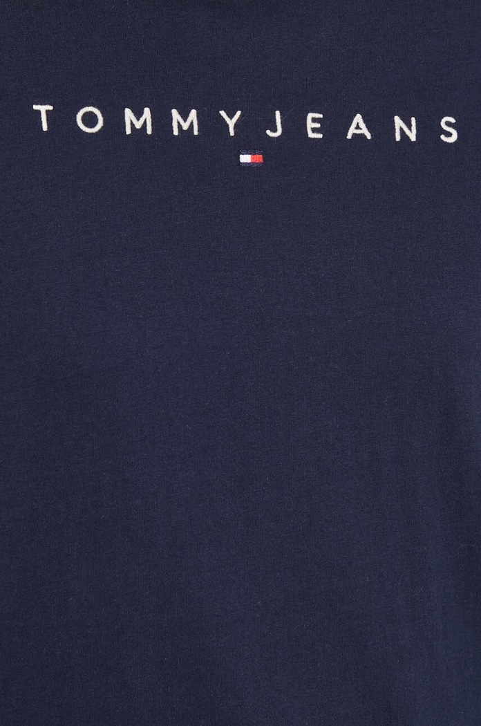 Bavlněné tričko Tommy Jeans námořnická modř DW0DW17836