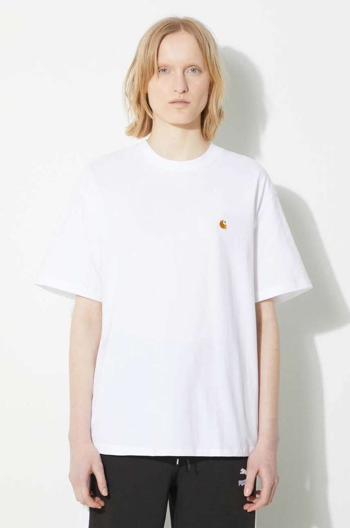 Carhartt WIP cotton t-shirt S/S Chase T-Shirt relaxed white I033045.00RXX