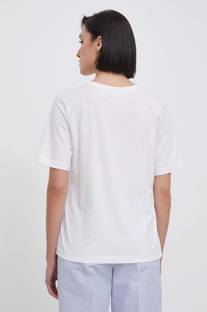 Ρούχα Lacoste basic t-shirt βαμβακερό γυναικείο TF7300 λευκό