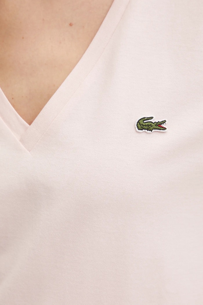 Lacoste basic t-shirt βαμβακερό γυναικείο TF7300 ροζ