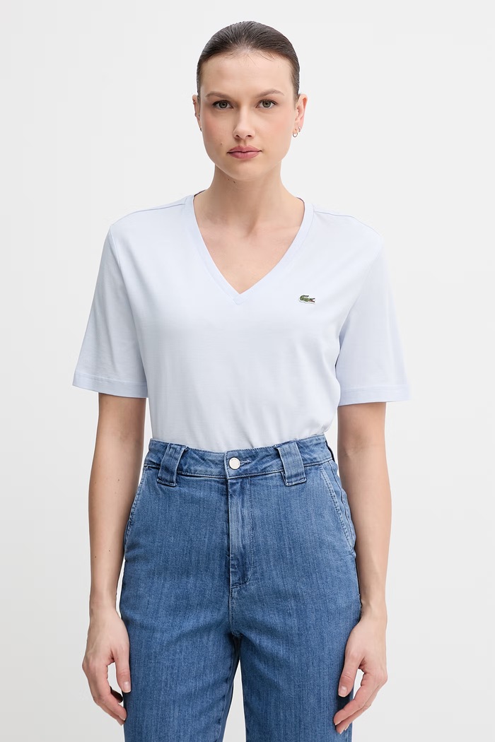 Lacoste basic t-shirt cotton Women's blue TF7300