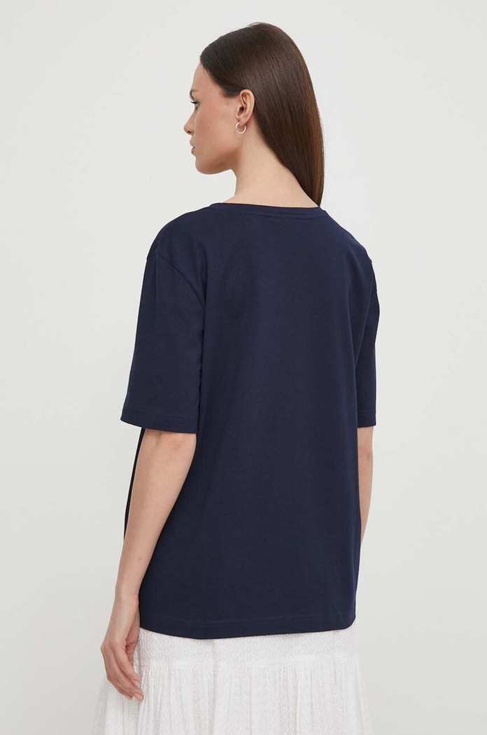 Ρούχα Lacoste basic t-shirt βαμβακερό γυναικείο TF7300 σκούρο μπλε