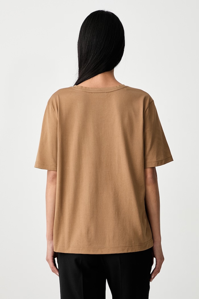Îmbrăcăminte Lacoste tricou basic pentru femei din bumbac TF7300 maro