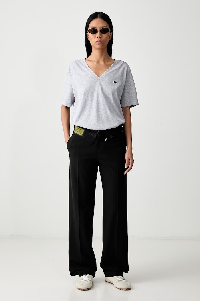 Lacoste tricou basic de damă din bumbac TF7300 gri SS26