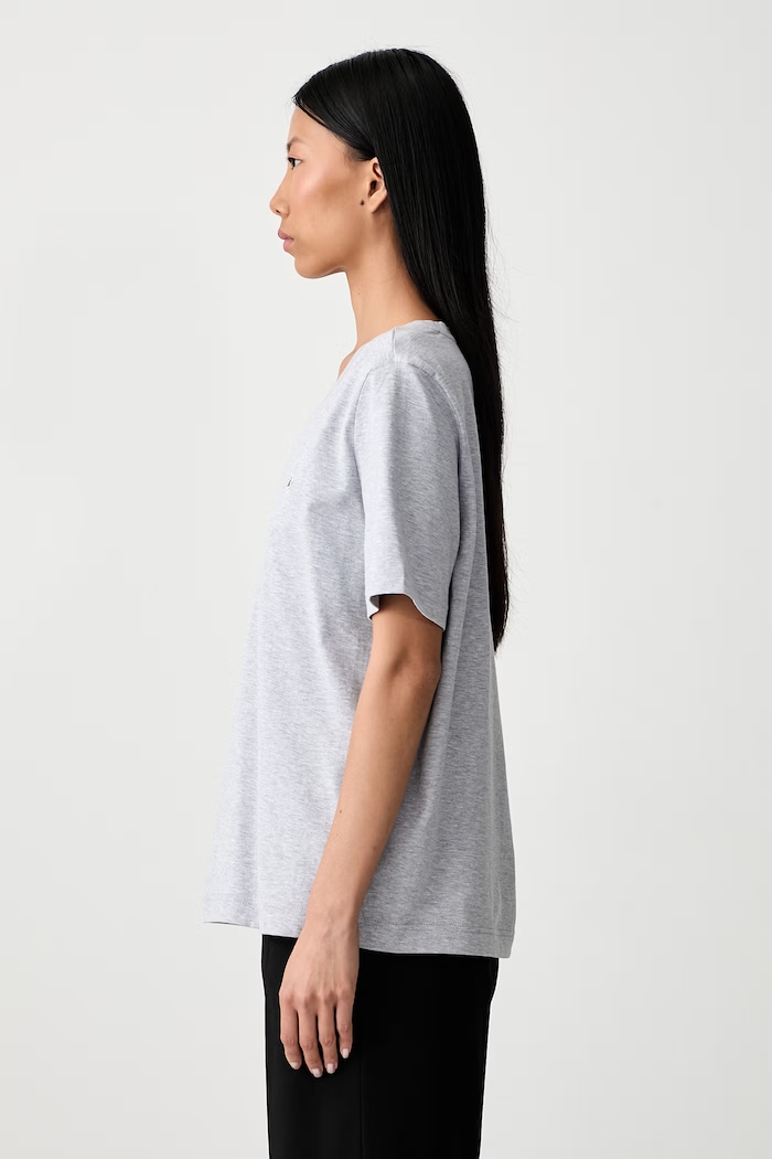 Lacoste tricou basic de damă din bumbac gri TF7300