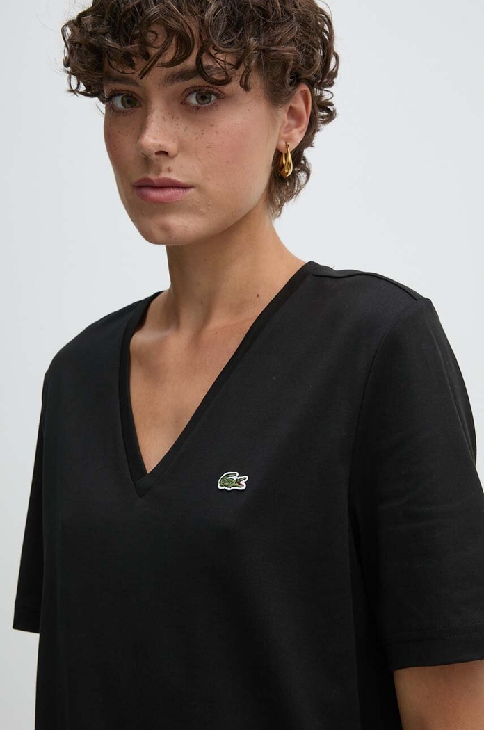 Lacoste basic t-shirt γυναικείο βαμβακερό μαύρο TF7300