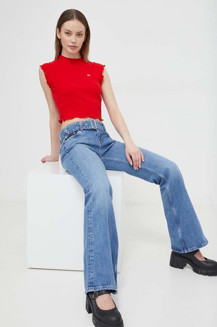 Tommy Jeans top DW0DW17884 czerwony SS24