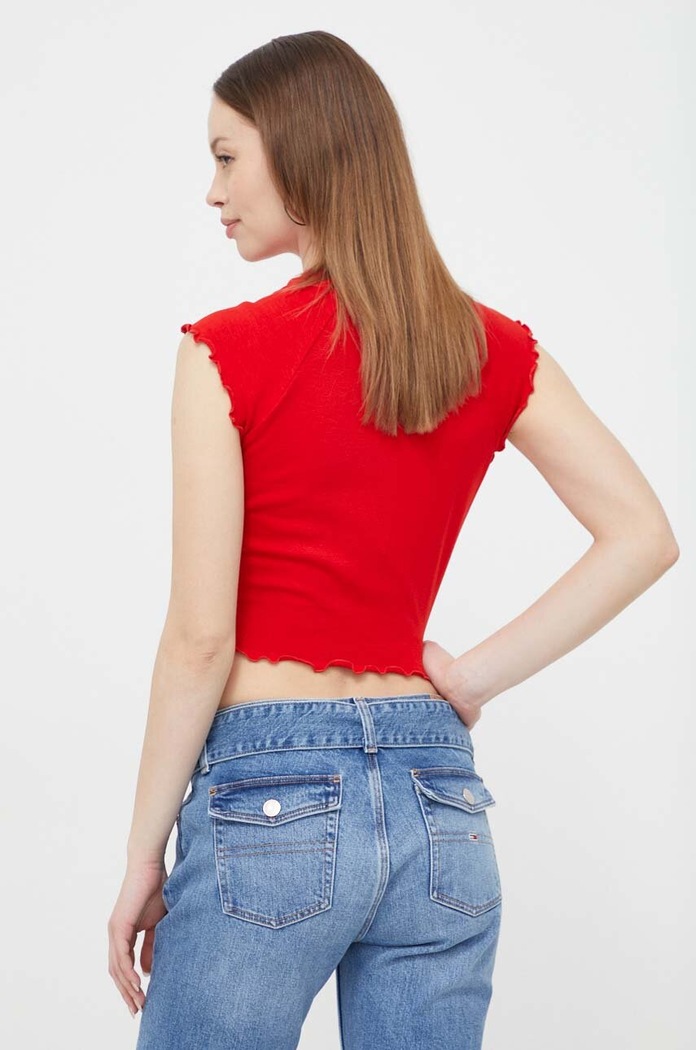 Odzież Tommy Jeans top DW0DW17884 czerwony
