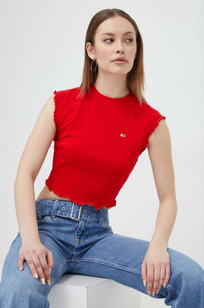 Tommy Jeans top czerwony DW0DW17884