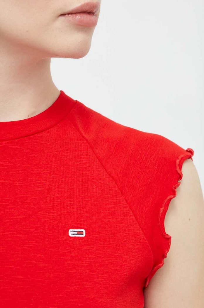 Tommy Jeans top DW0DW17884 czerwony