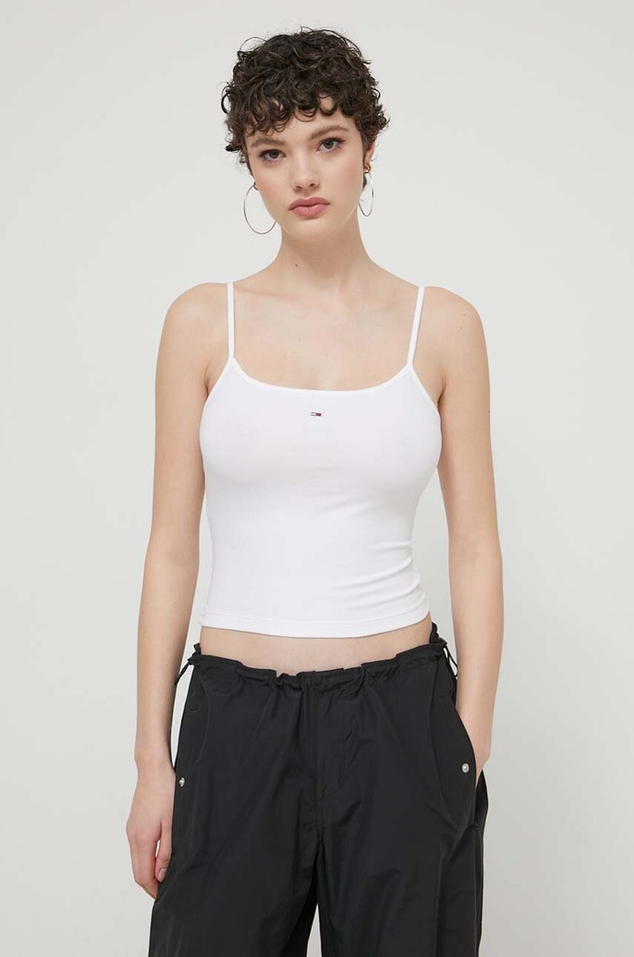 Top Tommy Jeans 2-pack slim bílá DW0DW18148