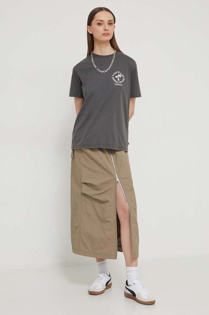 Tommy Jeans T-shirt bawełniany DW0DW17821 szary SS24