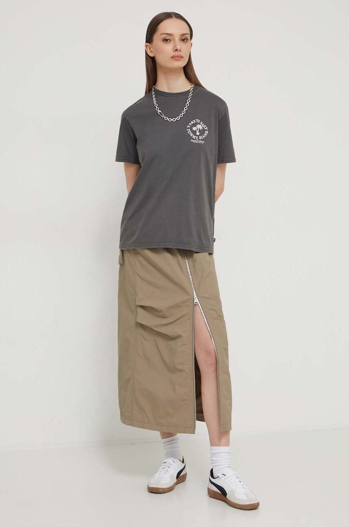 Tommy Jeans T-shirt bawełniany DW0DW17821 szary SS24
