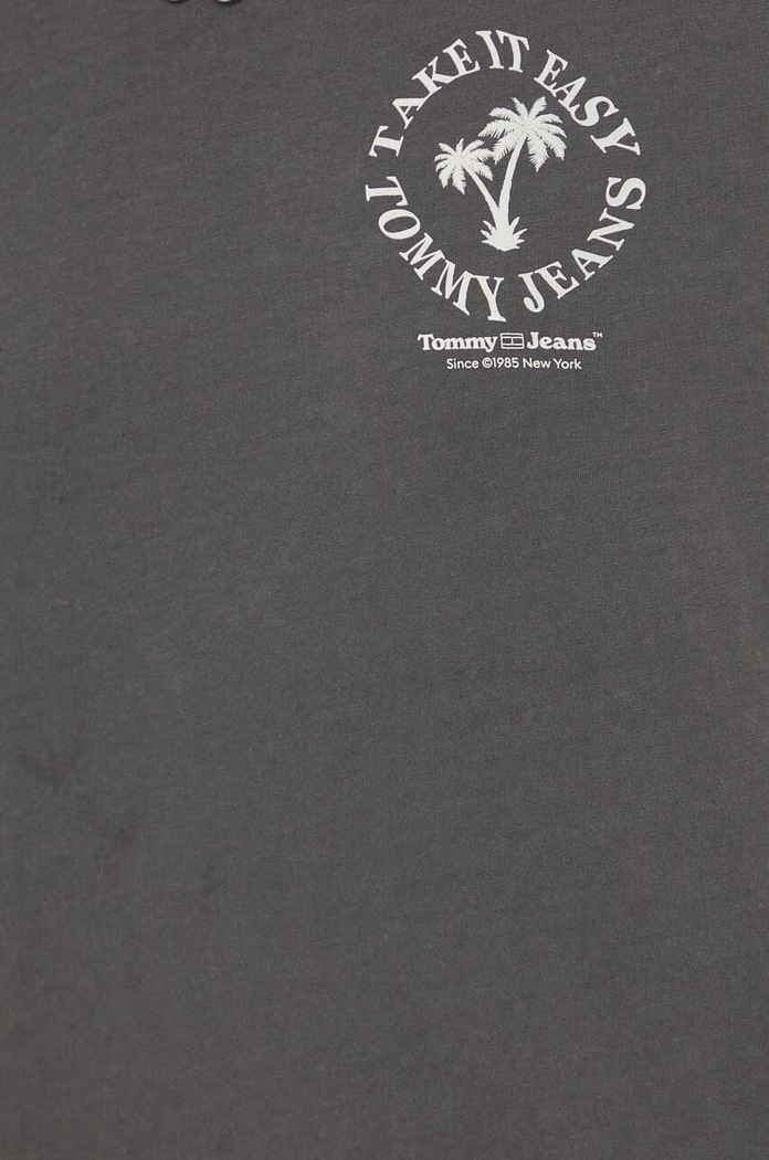 T-shirt bawełniany Tommy Jeans szary DW0DW17821