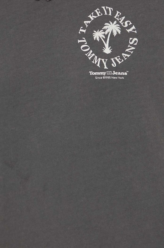 T-shirt bawełniany Tommy Jeans szary DW0DW17821