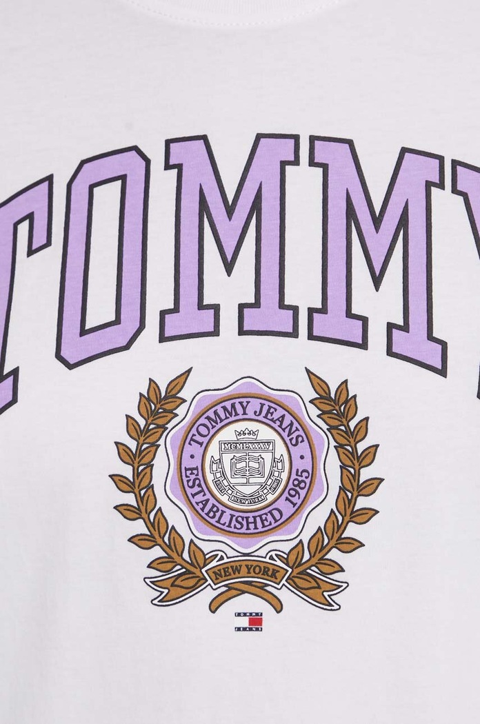 Bavlněné tričko Tommy Jeans DW0DW17824 bílá