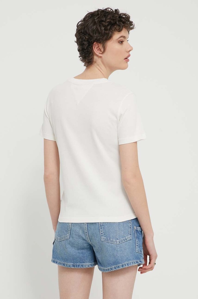 Odzież Tommy Jeans t-shirt bawełniany DW0DW17826 beżowy