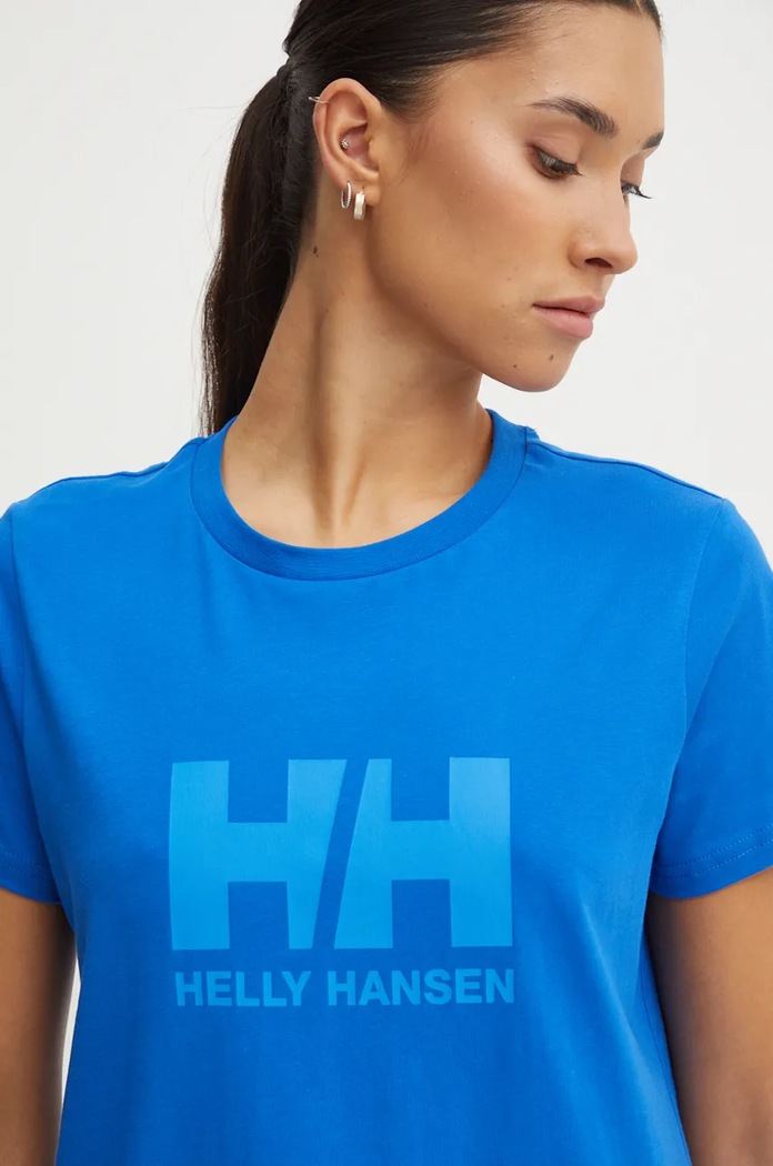 Tricou din bumbac Helly Hansen 34465 albastru