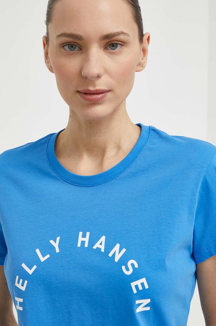 Bavlnené tričko Helly Hansen modrá 63341