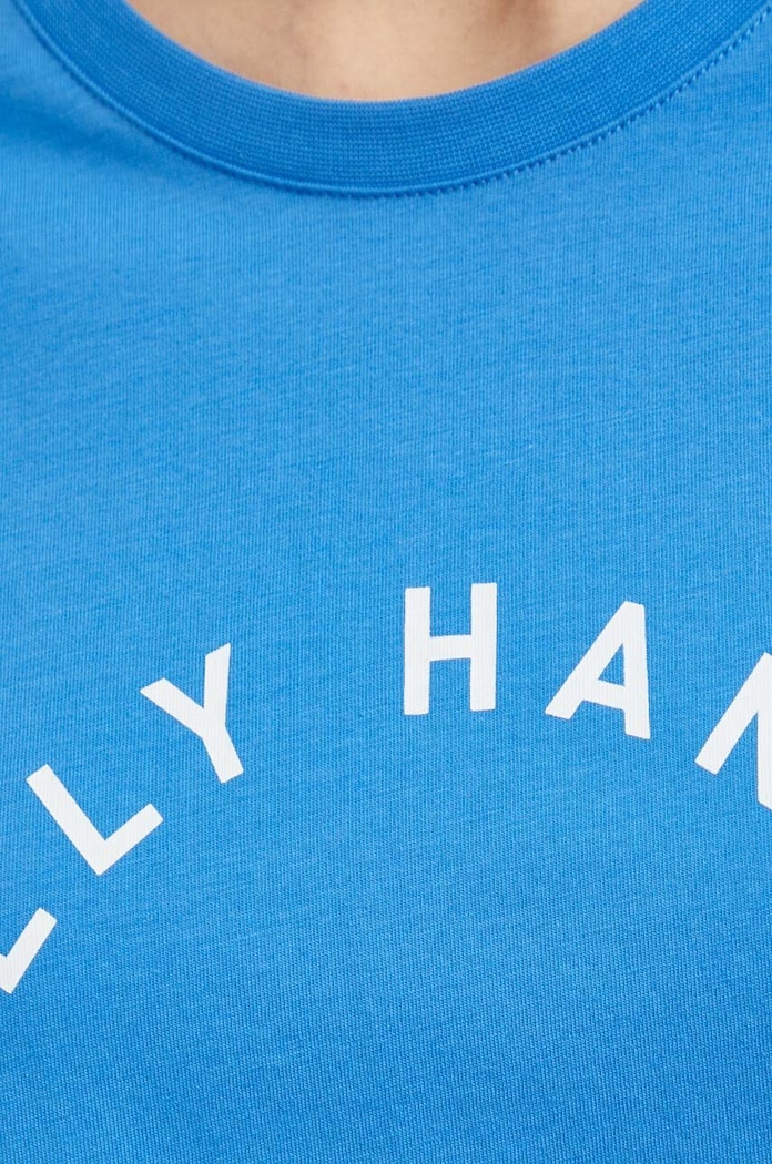 Bavlnené tričko Helly Hansen 63341 modrá