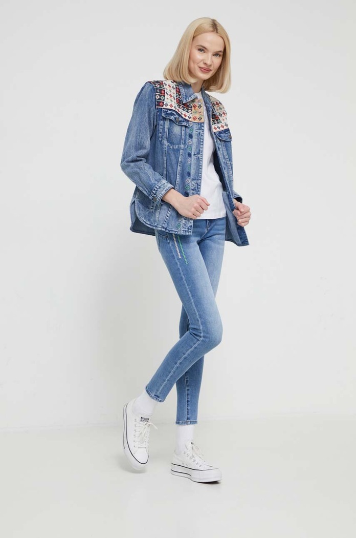 Desigual tricou din bumbac 24SWTK58 alb SS24
