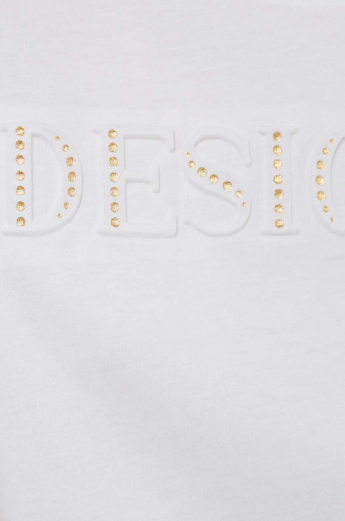 Desigual tricou din bumbac 24SWTK58 alb