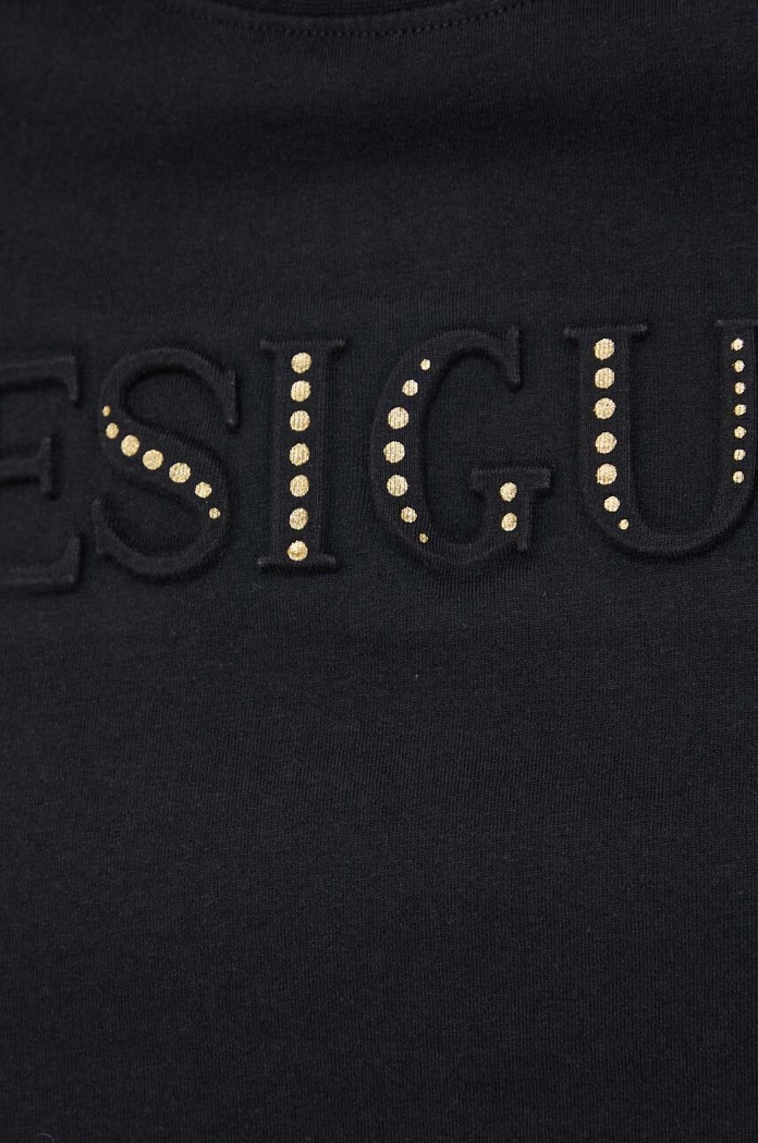 Desigual tricou din bumbac 24SWTK58 negru