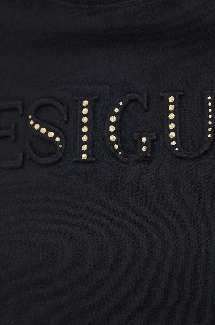 Desigual tricou din bumbac 24SWTK58 negru
