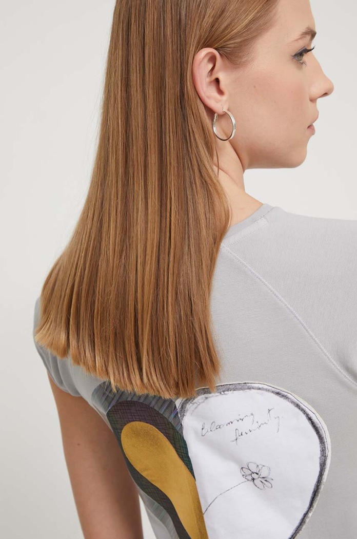 Desigual t-shirt 24SWTKB1 grigio