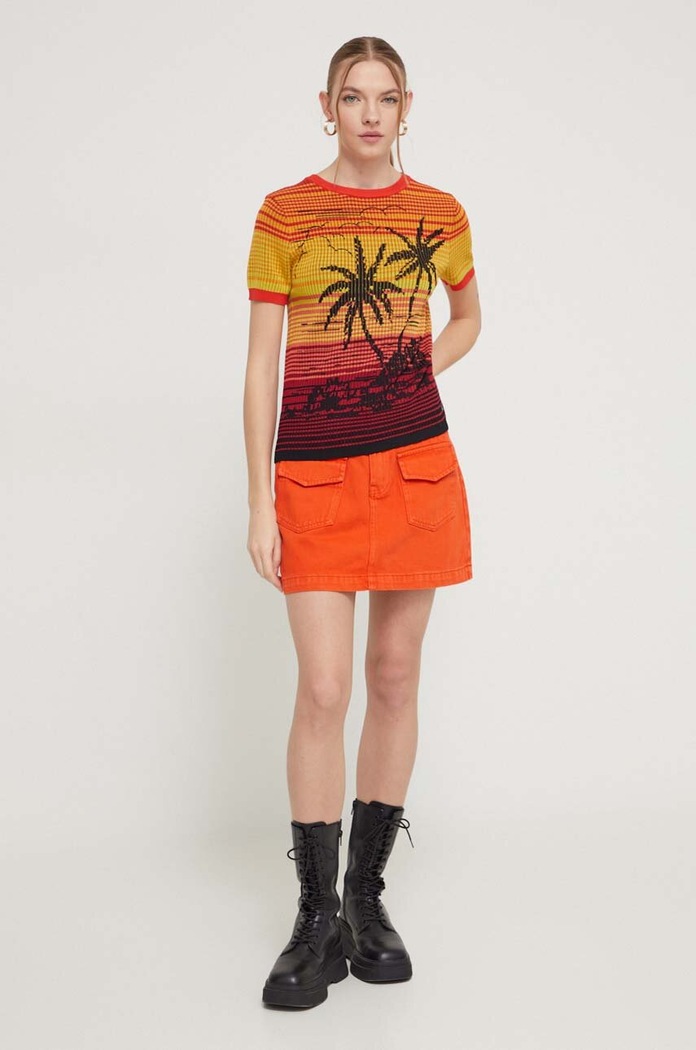 Pulover Desigual 24SWTK87 oranžna SS24