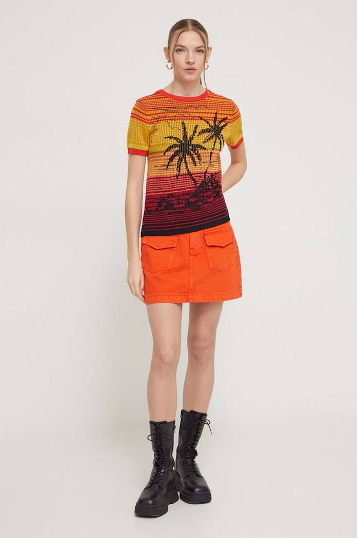 Pulover Desigual 24SWTK87 oranžna SS24