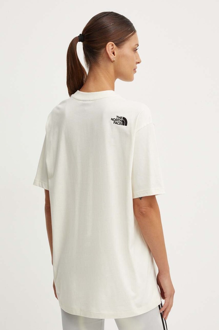 Odzież The North Face t-shirt bawełniany W S/S Essential Oversize Tee NF0A87NQQLI1 beżowy