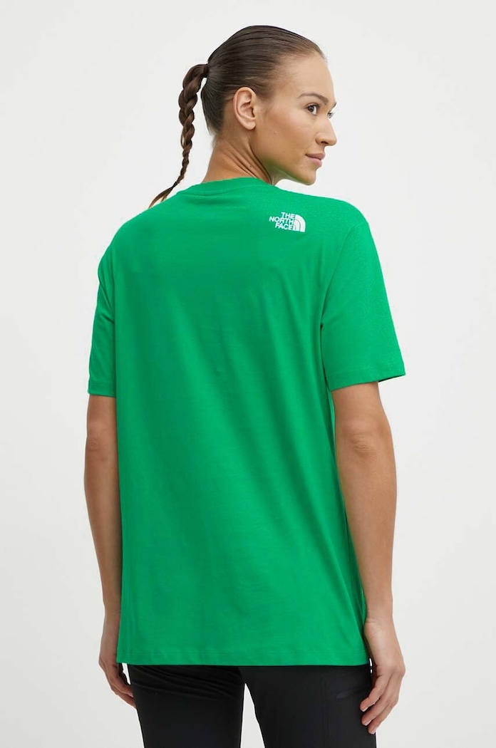 Odzież The North Face t-shirt bawełniany W S/S Essential Oversize Tee NF0A87NQPO81 zielony